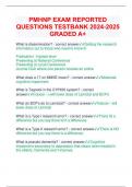 PMHNP EXAM REPORTED  QUESTIONS TESTBANK 2024-2025  GRADED A+