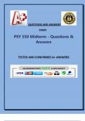 PSY 550 Midterm - Questions &  Answers
