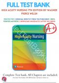 Test bank for High Acuity Nursing 7th Edition by Kathleen Dorman Wagner Melanie Hardin-Pierce Darlene Welsh 9780134459295 Chapter 1-39