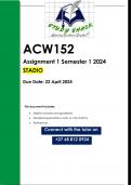 ACW152 (STADIO) Assignment 1 (QUALITY ANSWERS) Semester 1 2024 - DUE 22 April 2024