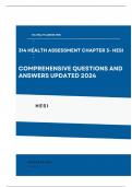 314 Health Assessment HESI Chapter 3 Questions and Answers 100% Accuracy 