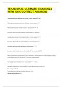 TEXAS MPJE&comma; ULTIMATE  EXAM 2024 WITH 100&percnt; CORRECT ANSWERS