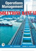 TEST BANK and SOLUTIONS MANUAL for Operations Management: Processes and Supply Chains 13th Edition by Krajewski Lee and Manoj Malhotra. ISBN 9780136860549 (All 15 Chapters)