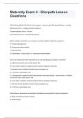 Maternity Exam 3 - Sherpath Lesson Questions with answers graded A+ 2024