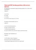 Maternal/OB Nursing questions with correct answers|100% verified|38 pages