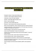 Advanced Pathophysiology Midterm Exam Latest @ 2024