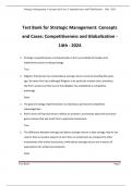 Test Bank for Strategic Management: Concepts  and Cases: Competitiveness and Globalization - 14th - 2024