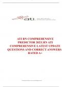 ATI RN COMPREHENSIVE  PREDICTOR 2023| RN ATI  COMPREHENSIVE LATEST UPDATE  QUESTIONS AND CORRECT ANSWERS |  RATED A+