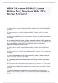 USPA D License (USPA D License Written Test) Questions With 100% Correct Answers!!