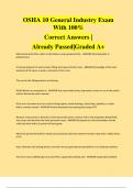 OSHA 10 General Industry Exam With 100&percnt; Correct Answers &vert; Already Passed&vert;Graded A&plus;