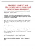 GOLD COAST REAL ESTATE SALE  ASSOCIATES PRE-LICENSE COURSE EXAM  PREP LATEST GUIDE 100&percnt; CORRECT