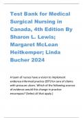 Test Bank for Medical  Surgical Nursing in  Canada, 4th Edition By  Sharon L. Lewis;  Margaret McLean  Heitkemper; Linda  Bucher 2024
