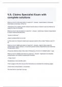 V.A. Claims Specialist Exam with complete solutions