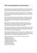 FFA Creed Questions and Answers 2024&sol;2025 &lpar;100&percnt; verified solutions&rpar; graded A  &lpar; ALL BUNDLED HERE&excl;&excl;&excl;&rpar;
