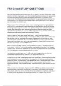 FFA Creed study questions and answers &lpar;100&percnt; verified solutions&rpar; graded A&plus; 2024&sol;2025