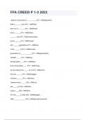 FFA CREED P 1-3 2024&sol;2025 &lpar;100&percnt; verified solutions&rpar; graded A&plus;