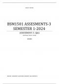 BSM1501 ASSESMENT-3-2024 SEMESTER 1 (Questions and Answers)