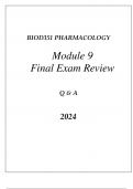 BIOD351 PHARMACOLOGY MODULE 9 SPECIALTY MEDICATION FINAL EXAM REVIEW Q & A 2024&period;