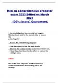 Hesi Rn Comprehensive Predator Exam 2023.100% score Guaranteed