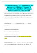 Course 14 SNCOA DLC - Leadership and Management (Edition 1 Version 1): Formative Practice Test & Progress Check Questions 100% Solved
