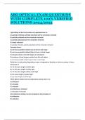 ABO OPTICAL EXAM QUESTIONS WITH COMPLETE 100&percnt; VERIFIED SOLUTIONS 2024&sol;2025