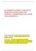 BLOOMBERG MARKET CONCEPTS EXAM WITH QUESTIONS AND  CORRECT ANSWERS[ACTUAL EXAM  100%] GRADED A+