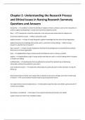 Chapter 2- Understanding the Research Process  and Ethical Issues in Nursing Research Summary  Questions and Answers