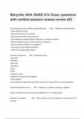 Maryville AHA NURS 612 Exam questions with verified answers newest review 2024