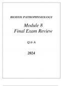 BIOD331 PATHOPHYSIOLOGY MODULE 8 RENAL DISORDERS FINAL EXAM REVIEW Q & A 2024