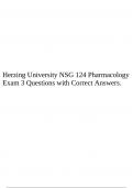 Herzing University NSG 124 Pharmacology Exam 3 Questions with Correct Answers.