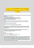 CAIA Level II Sample Exam Equation Problems Questions and Answers 100% Verified