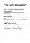 ORGANIC CHEMISTRY - BASIC PRINCIPLES, TECHNIQUES AND HYDROCARBONS REVISION FULL NOTES
