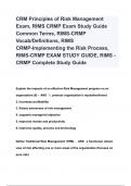 CRM Principles of Risk Management Exam, RIMS CRMP Exam Study Guide Common Terms, RIMS-CRMP Vocab/Definitions, RIMS CRMP-Implementing the Risk Process, RIMS-CRMP EXAM STUDY GUIDE, RIMS - CRMP Complete Study Guide
