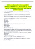 Williams Basic Nutrition and Diet Therapy Chapter 1, 2, 3 Test Study Guide – With Complete Questions & Answers (100% Correct)