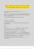 Package Deal For  CLEP American Government Exam Questions With 100% correct Answers
