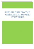 NURS 611 Final Practice Questions and Answers Study Guide