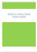 Nurs 611 Final Exam Study Guide