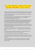 CLC 106 COR With a Mission Focus Exam Questions With 100&percnt; Correct Answers