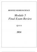 BIOD322 NEUROSCIENCE MODULE 5 MOVEMENT FINAL EXAM REVIEW Q & A 2024