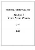 BIOD331 PATHOPHYSIOLOGY MODULE 8 RENAL DISORDERS FINAL EXAM REVIEW Q & A 2024&period;