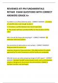 REVIEWED ATI PN FUNDAMENTALS  RETAKE  EXAM QUESTIONS WITH CORRECT ANSWERS GRADE A+   