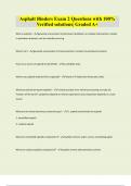 Asphalt Binders Exam 2 Questions with 100&percnt; Verified solutions&vert; Graded A&plus;