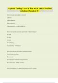 Asphalt Paving Level 1 Test with 100&percnt; Verified solutions&vert; Graded A&plus;