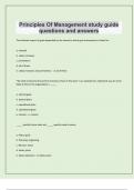 Principles Of Management study guide questions and answers