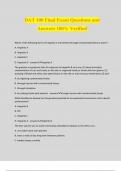DAT 100 Final Exam Questions and Answers 100&percnt; Verified