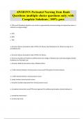 AWHONN Perinatal Nursing Item Bank Questions &vert;multiple choice questions only&vert; with Complete Solutions &vert; 100&percnt; pass