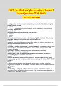 ISC2 Certified in Cybersecurity&colon; Chapter 3 Exam Questions With 100&percnt; Correct Answers