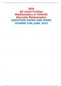 OCR AS Level Further Mathematics A Y544/01 Discrete Mathematics QUESTION PAPER AND MARK SCHEME FOR JUNE 2023 