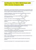 Certification for NHA CBCS Exam with 100&percnt; Correct Answers 2023