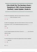 CALA NJAC By The Numbers Exam &vert;  Questions & 100&percnt; Correct Answers  &lpar;Verified&rpar; &vert; Latest Update &vert; Grade A&plus;
